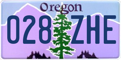 OR license plate 028ZHE