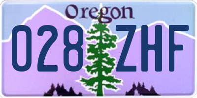 OR license plate 028ZHF