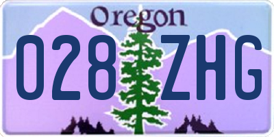 OR license plate 028ZHG