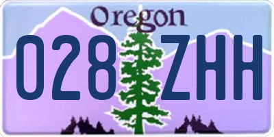 OR license plate 028ZHH