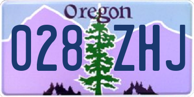 OR license plate 028ZHJ