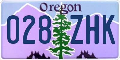 OR license plate 028ZHK