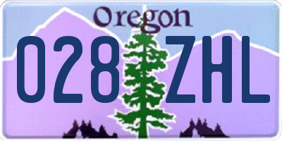 OR license plate 028ZHL