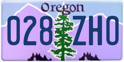 OR license plate 028ZHO