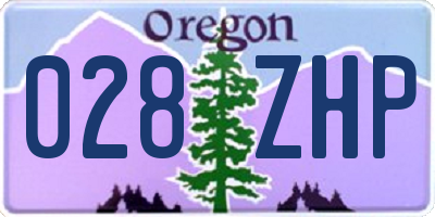 OR license plate 028ZHP
