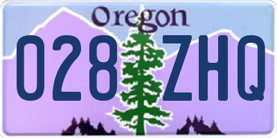 OR license plate 028ZHQ