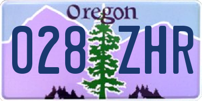 OR license plate 028ZHR