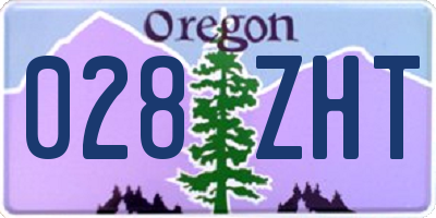 OR license plate 028ZHT