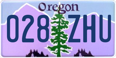 OR license plate 028ZHU