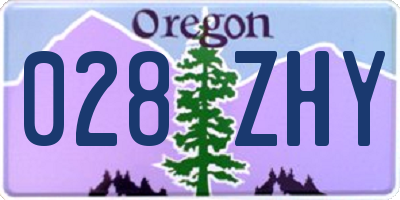 OR license plate 028ZHY