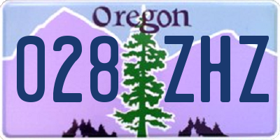 OR license plate 028ZHZ