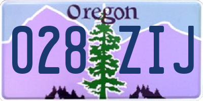 OR license plate 028ZIJ