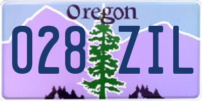 OR license plate 028ZIL