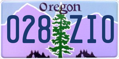 OR license plate 028ZIO