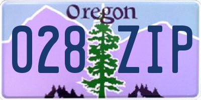 OR license plate 028ZIP