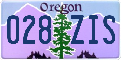 OR license plate 028ZIS