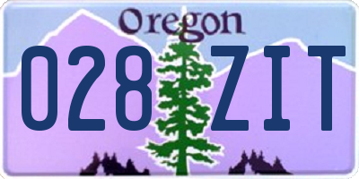 OR license plate 028ZIT