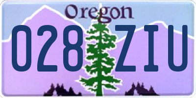 OR license plate 028ZIU
