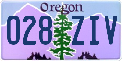 OR license plate 028ZIV