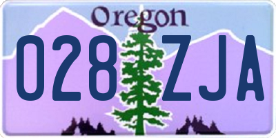 OR license plate 028ZJA