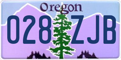 OR license plate 028ZJB