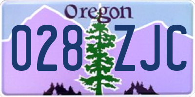 OR license plate 028ZJC