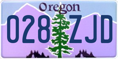 OR license plate 028ZJD