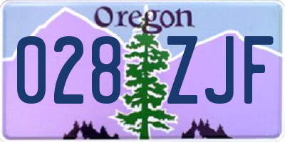 OR license plate 028ZJF