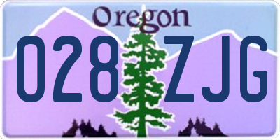 OR license plate 028ZJG