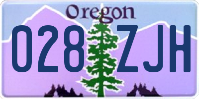 OR license plate 028ZJH
