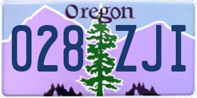 OR license plate 028ZJI