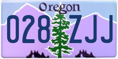 OR license plate 028ZJJ
