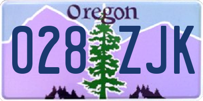 OR license plate 028ZJK