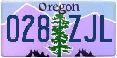 OR license plate 028ZJL