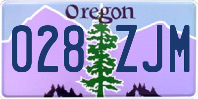 OR license plate 028ZJM