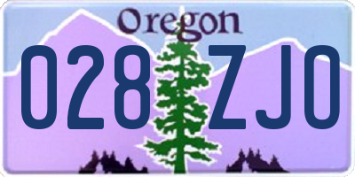 OR license plate 028ZJO