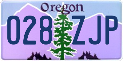 OR license plate 028ZJP