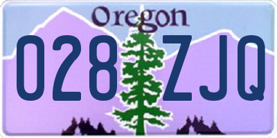 OR license plate 028ZJQ