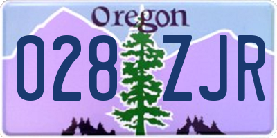 OR license plate 028ZJR