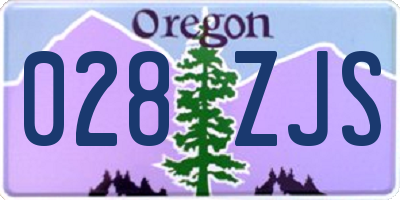 OR license plate 028ZJS