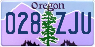 OR license plate 028ZJU
