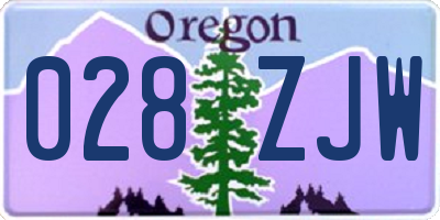 OR license plate 028ZJW