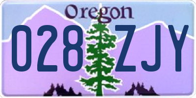 OR license plate 028ZJY