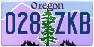 OR license plate 028ZKB