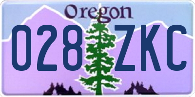 OR license plate 028ZKC