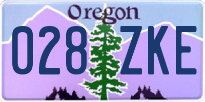 OR license plate 028ZKE