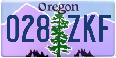 OR license plate 028ZKF