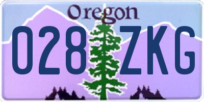 OR license plate 028ZKG
