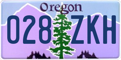 OR license plate 028ZKH