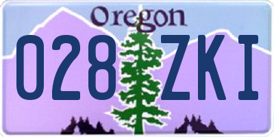 OR license plate 028ZKI